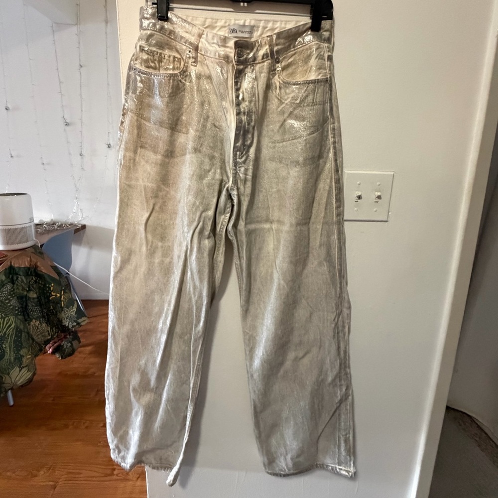 Chrome coated Jeans
